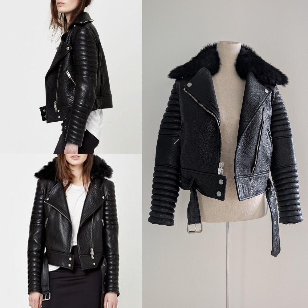 Like New The Arrivals Ranier Structured Moto Black Leather Jacket Sz Small